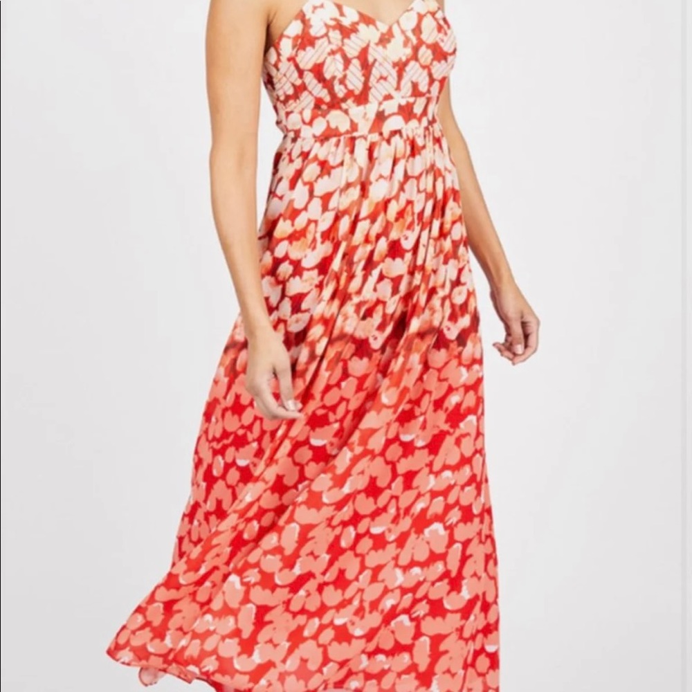 Badgley Mischka Ombré Floral Dress
